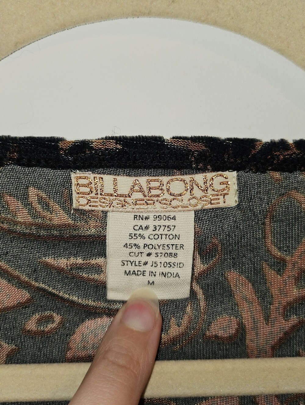 Billabong Black and Orange Sheer Short Sleeve Cover Up Medium - Picture 3 of 4